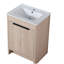Meuble-lavabo autoportant de 24 po avec deux portes d'armoire à fermeture en douceur, meuble-lavabo seulement sans comptoir