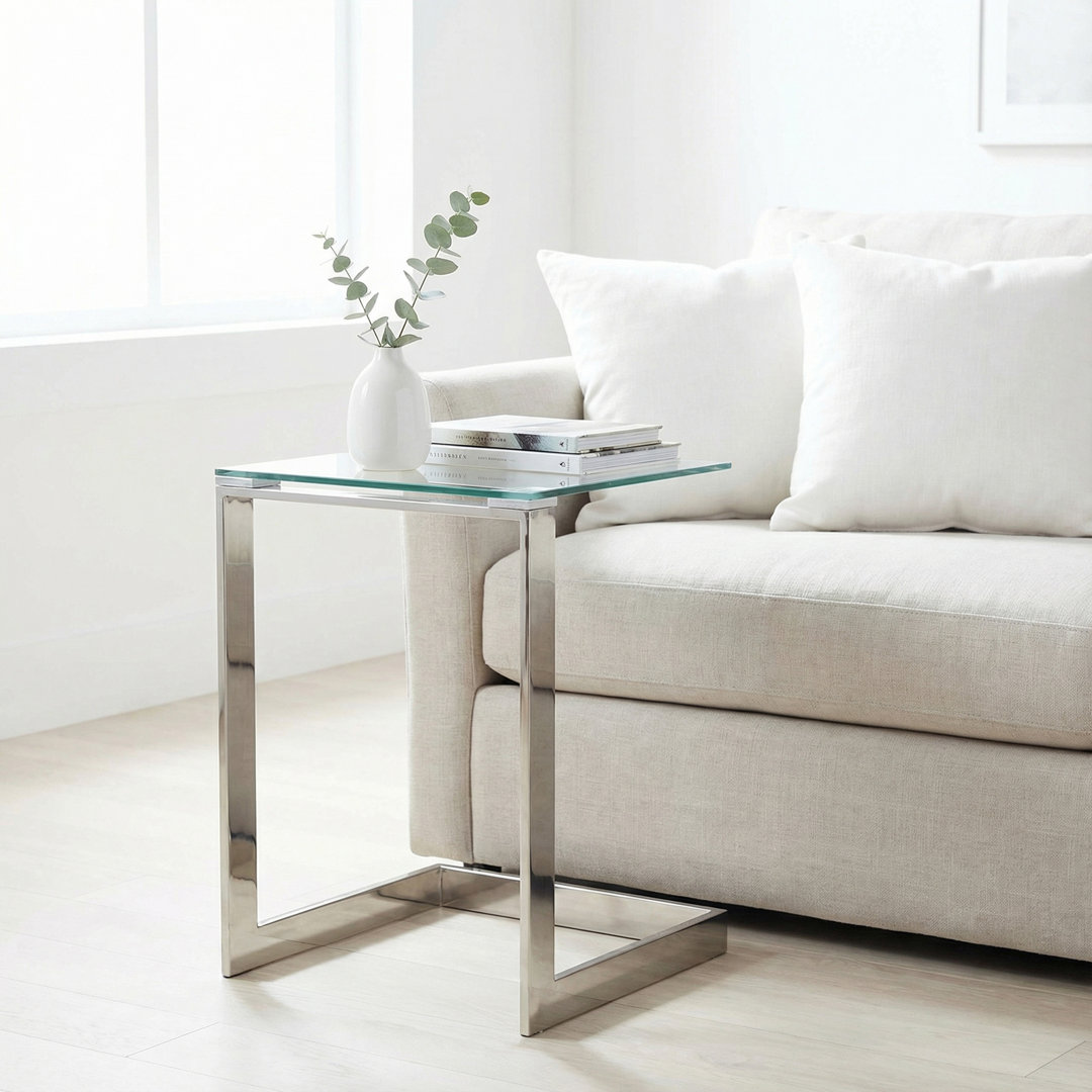 Glass Top End Table Orren Ellis