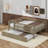 Full Size Wood Daybed With Trundle And Fence Guardrails