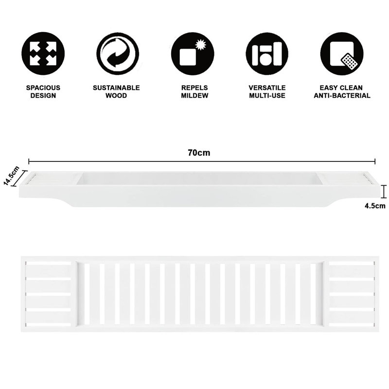 Melillo Freestanding Bath Caddy, White