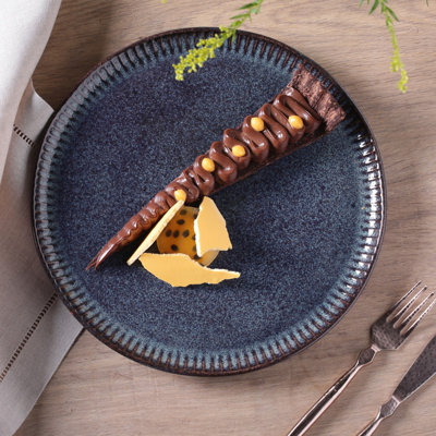 Assiette plate en grès de 10,8 po Linhas Titanium Commercial