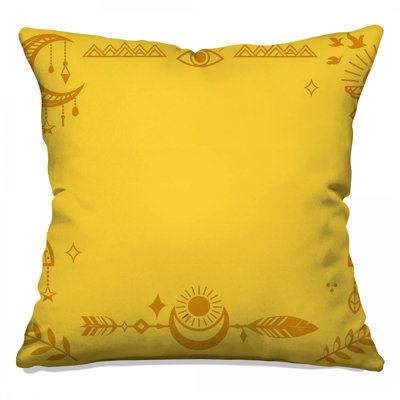Yellow Bohemian Elements Double Sided Throw Pillows
