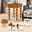 Table de bout vintage en bois massif avec tiroir-382336058
