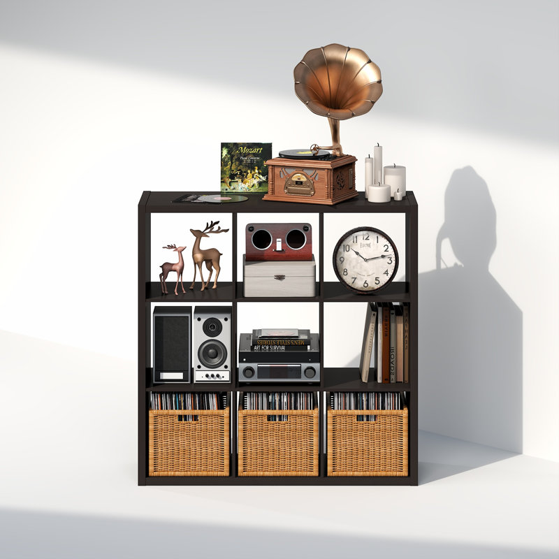 Tanvee 111.2cm H Media Shelves, Dark Oak