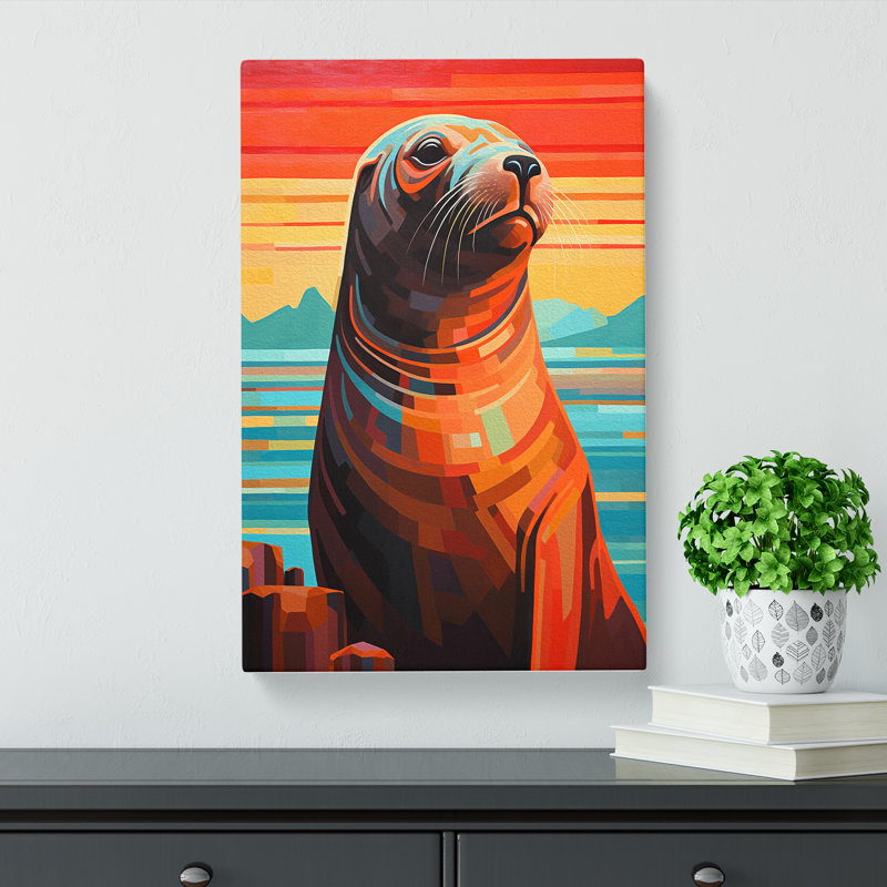 Sea Lion Constructivism No.2 - No Frame Print, 76cm H x 50cm W x 3cm D