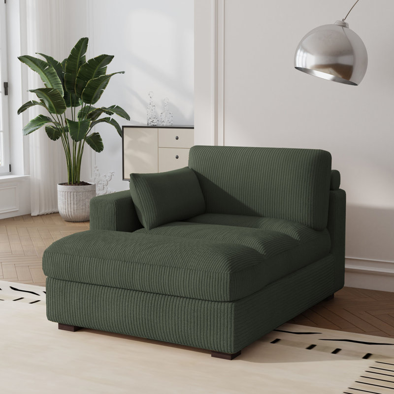Bentura Chaise Lounge, Green, Left Hand Facing