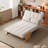 3-In-1 Extendable Sofabed, Upholstered Convertible Wood Chair Bed, Foldable And Adjustable Sleeper Sofa for Living Room, Spare Room-119179218-131311525