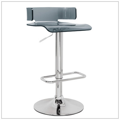 Tabouret pivotant gris et chrome