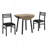 Dining Table Set, 3Pcs Set, Small, 35" Drop Leaf, Kitchen, Black Metal, Brown Laminate, Contemporary, Modern