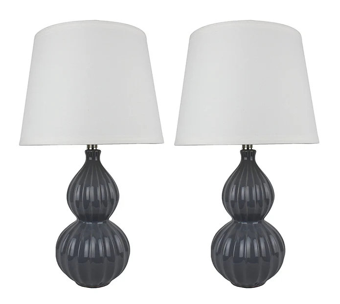 Lampe Aiden, Blanc, Gris