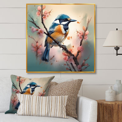 «Blue Bird On A Tree I», reproduction d'art sur toile