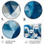 Blanc cercles bleus clairs - art mural géométrique-880096882-880096893