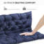 3 coussins d'extérieur rembourrés pour banc et chaise de balançoire, bleu foncé, rembourrés, pour patio / canapé, inclus et attache - Coussins bleus en mousse de 3,25 po