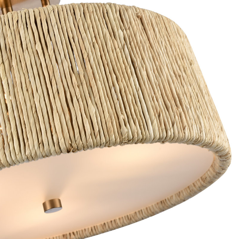 Cabana semi-encastré 16 po en or laqué avec feuille de maïs séchée