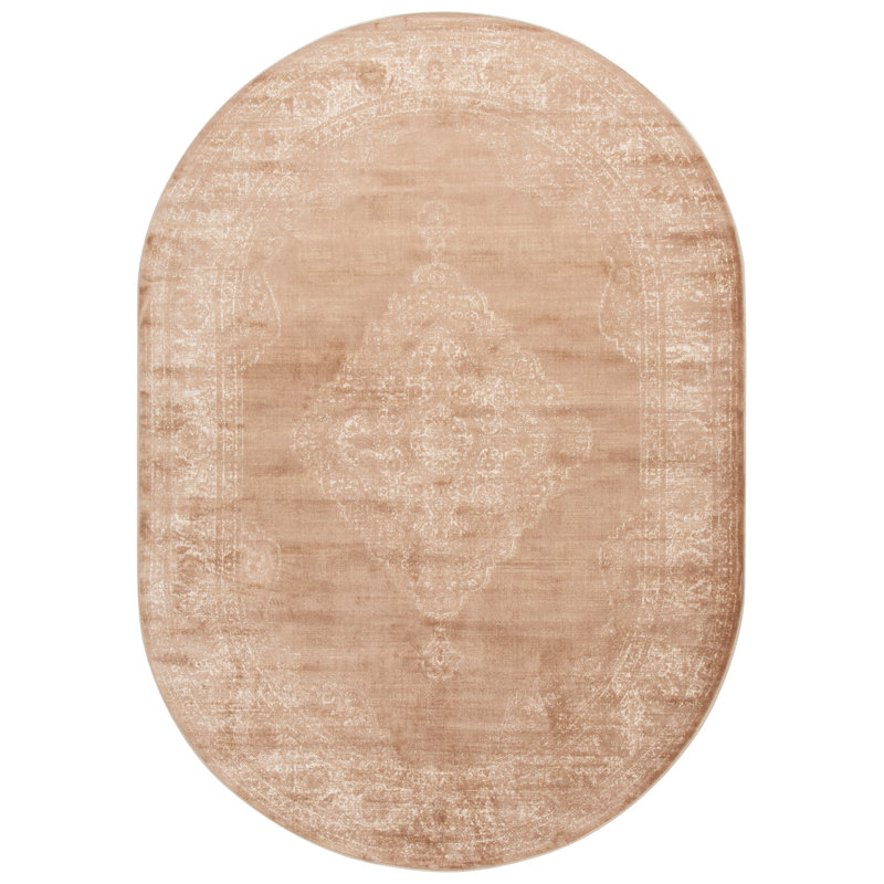 Tapis taupe Evanoff, Ovale 5 pi 3 po x 7 pi 6 po