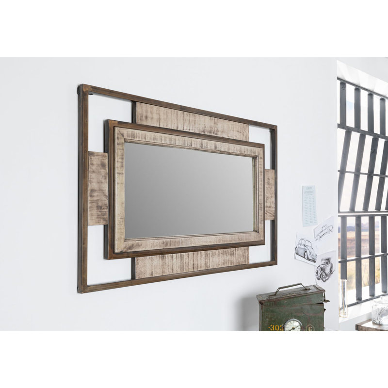 Heavy Industry Wood Wall Mirror, Brown