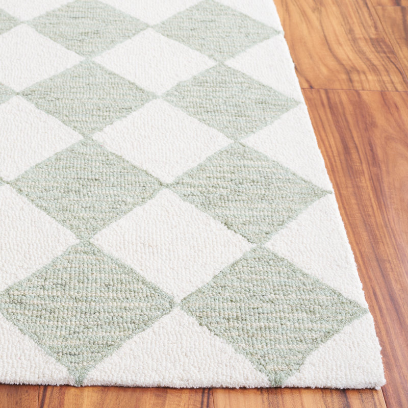 Tapis en laine touffeté à la main Ebony, Carré 4 po