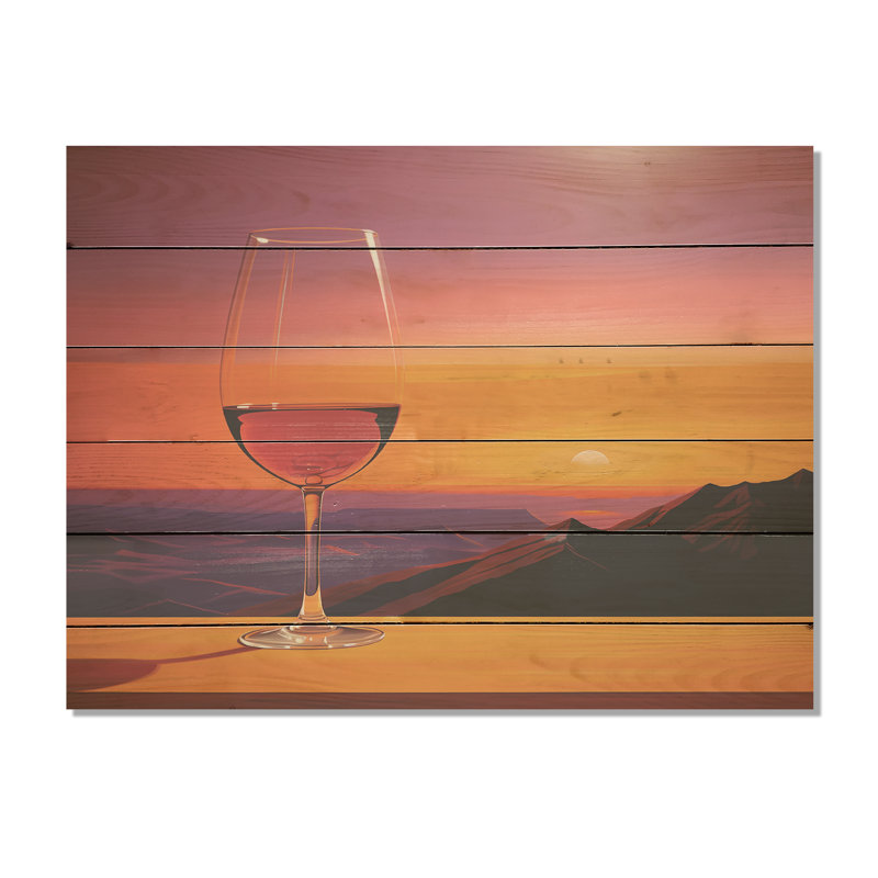 Vinos Vista - art mural en bois sur bois de pin naturel, H 10 po x l 20 po