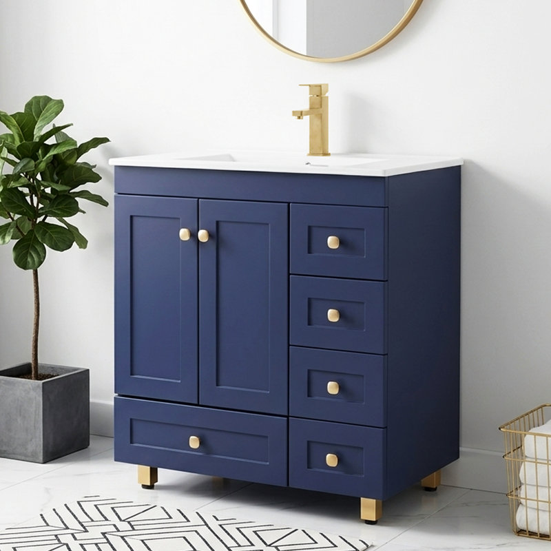 Modern Blue 30" Single Bathroom Vanity Set