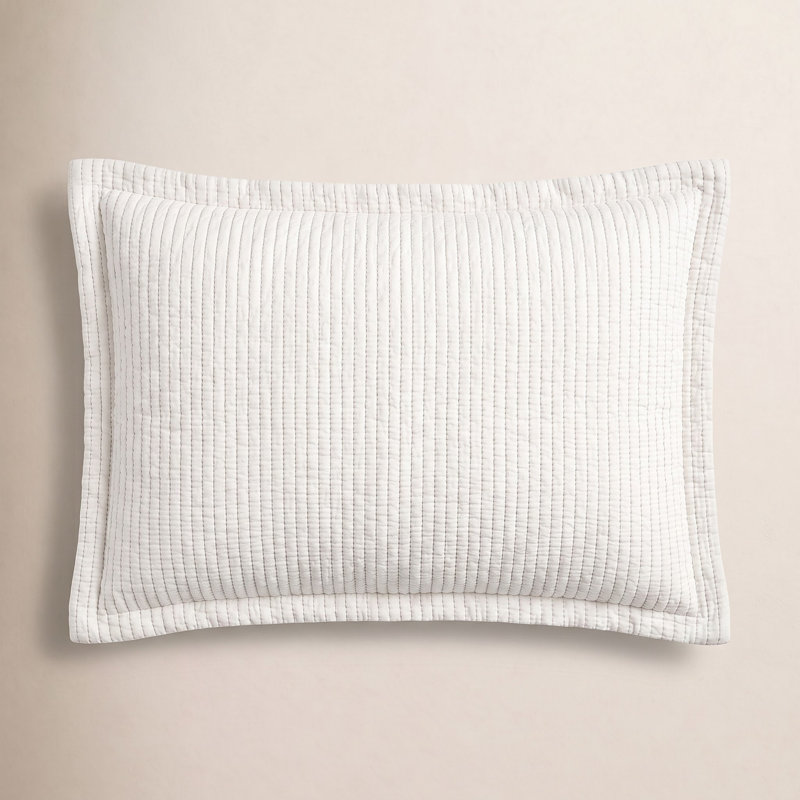 Hudson Stripe Cotton Blend No Sham Set, Euro, White/Indigo