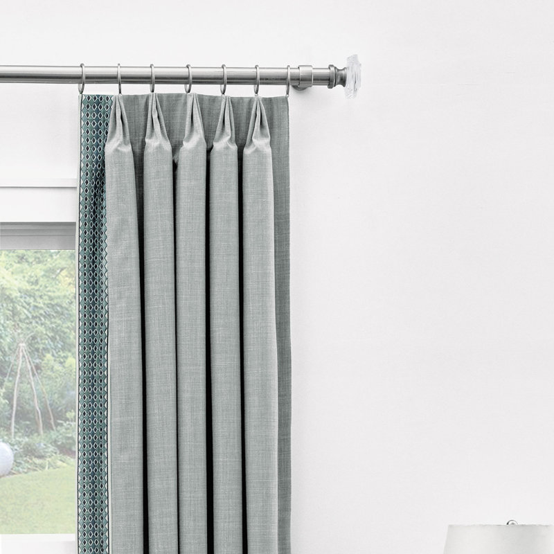 Highclere Cotton Blend Embroidered Room Darkening Curtain, 20" W x 84" L