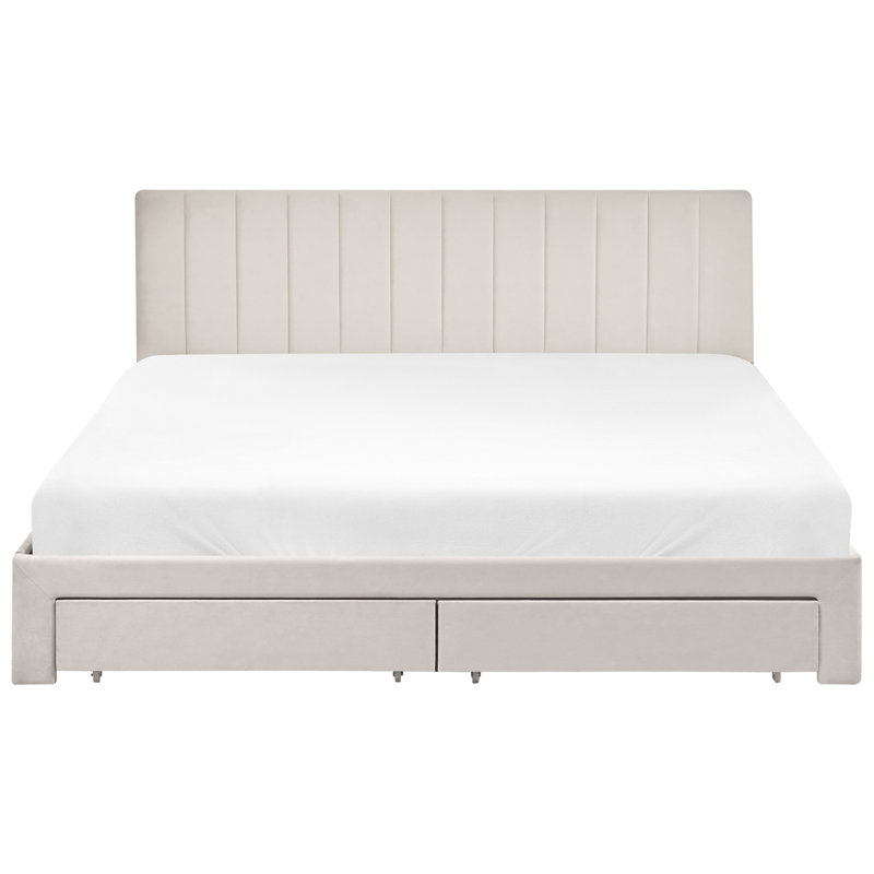 Upholstered Drawers Bed, Super King (6'), Off White
