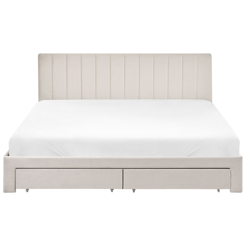 Upholstered Storage Bed, Off White, Super King (6')