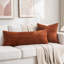 Ensemble de 2 housses de coussin décoratives rouille Boho 18 x 18 pouces pour canapé-lit, maison de campagne d'automne, housse de coussin en velours côtelé texturé terre cuite 45 x 45 cm
