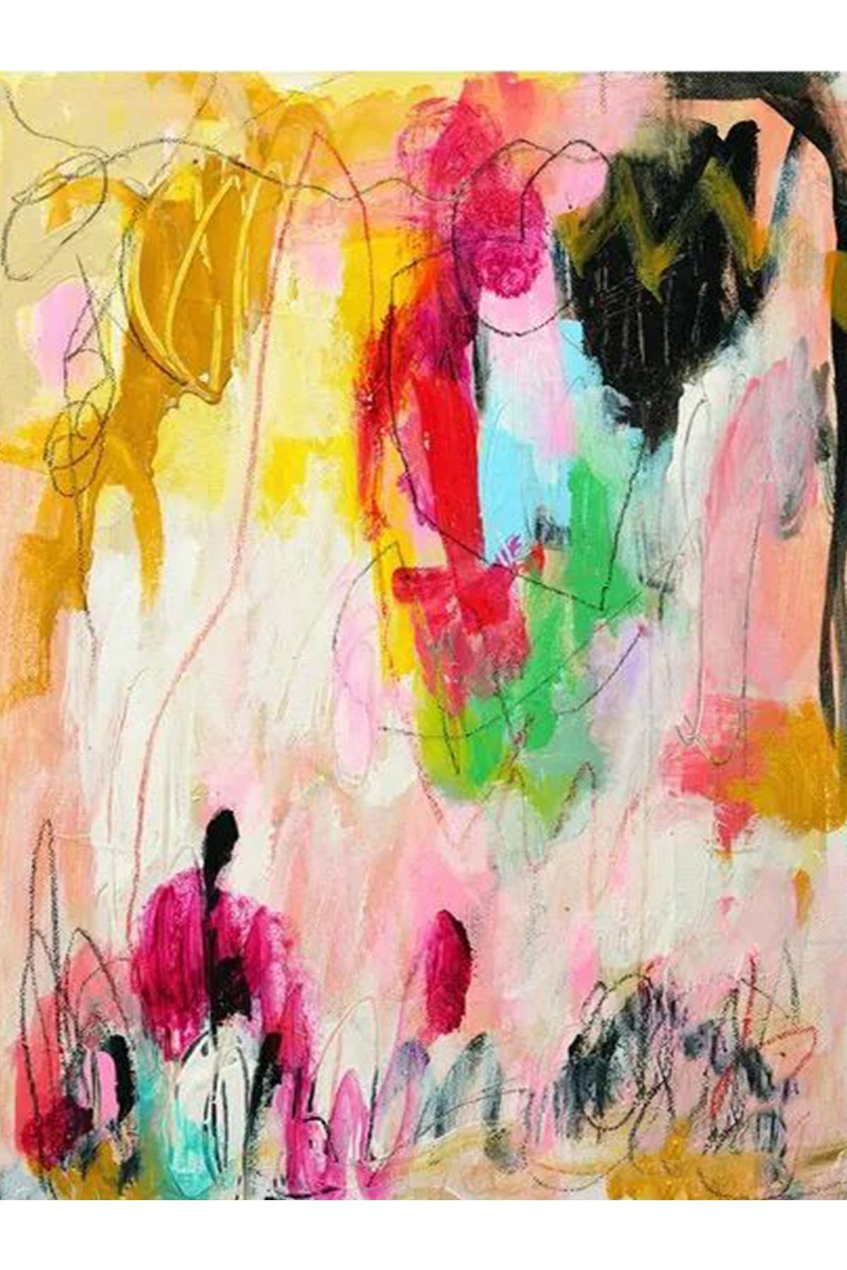 Dakota Fields Oil Paint Look Multicolor Abstract Pattern Woven Base ...