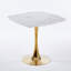 Table de salle à manger de style Mid-Century Squaretulip pour 2 à 4 personnes avec plateau en panneau de fibres à densité moyenne et piédestal en métal-561778847