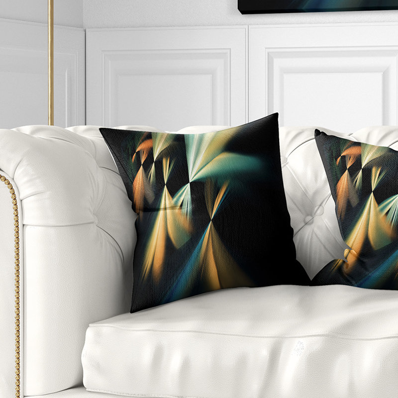 Motif de fractales abstraites flottantes - coussin abstrait imprimé, 18 po x 18 po, Coussin décoratif