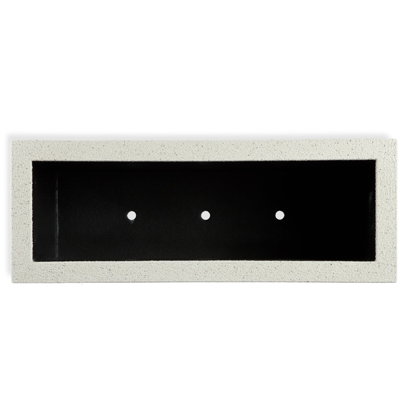 Milan Tall Polymer Box, 19"H x 46"W x 17"D, White Granite
