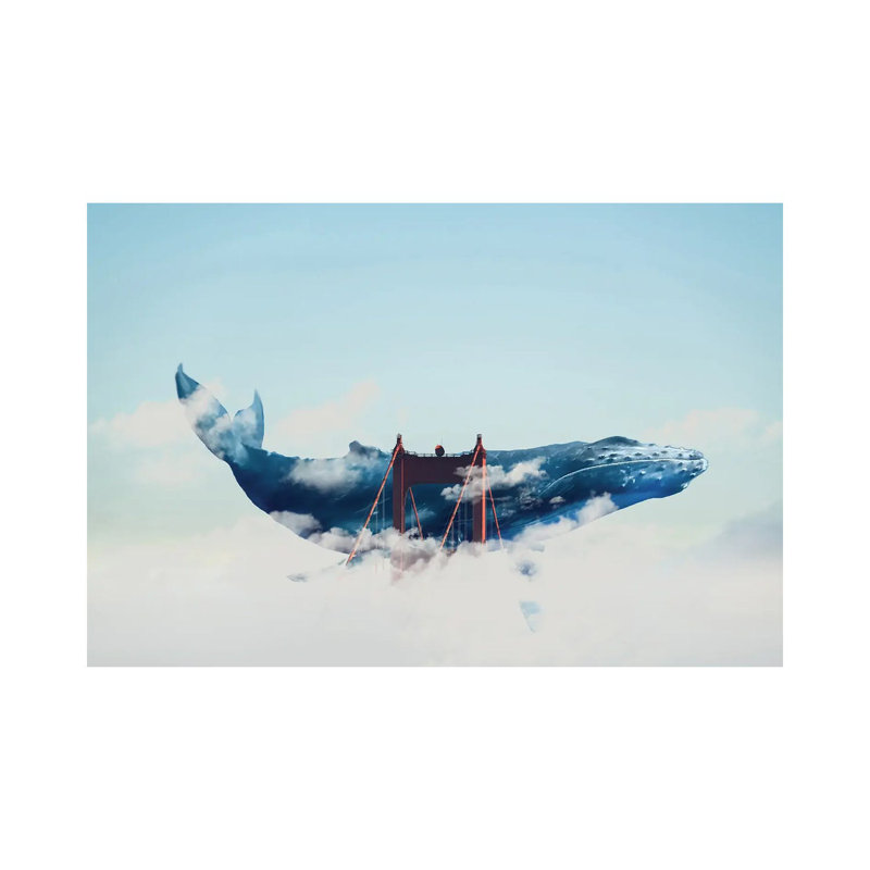 Whale Watching in San Fran 1 Piece Wall Art on Canvas, 20.32 cm H x 30.48 cm W, Wrapped Canvas