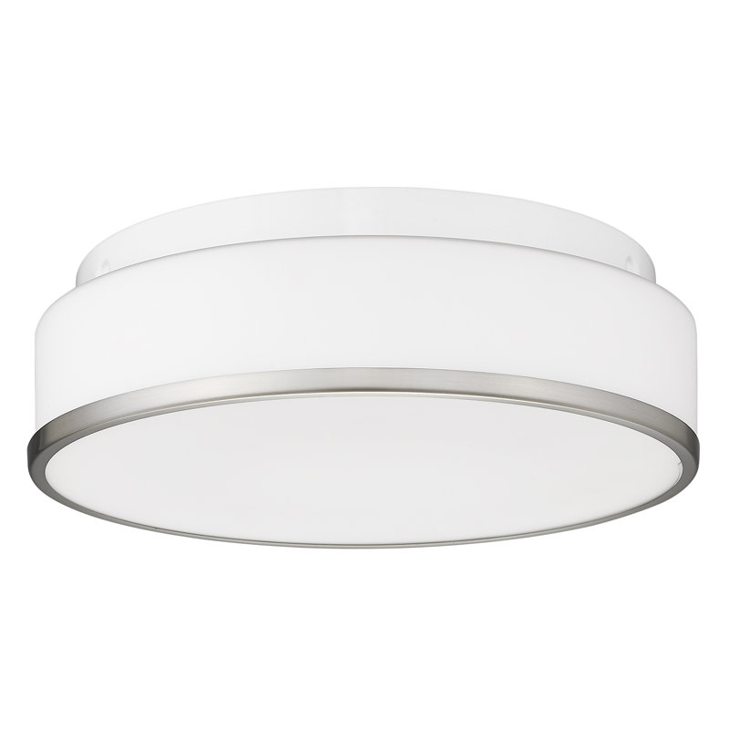 Plafonnier encastré 12 "avec verre givré, Argent argent