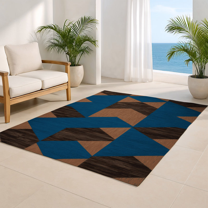 Tapis d'intérieur et d'extérieur à carreaux vert, Rectangulaire 2 pi x 3 pi