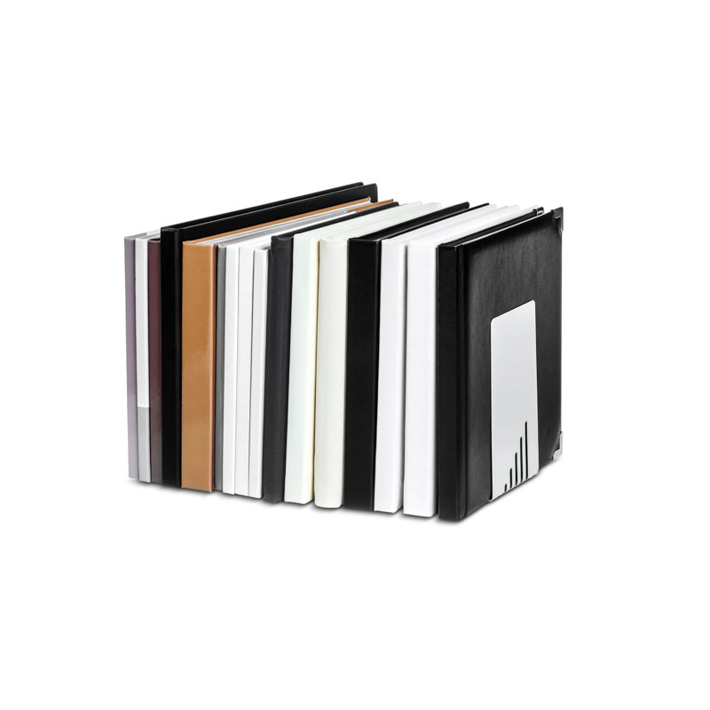 Modern & Contemporary Metal Non-Skid Bookend, Grey