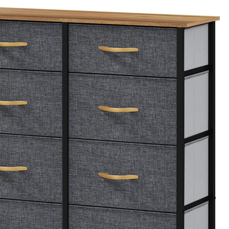 8 Drawer  Chest of Drawers 85.6cm W Bedroom Drawers, Grey