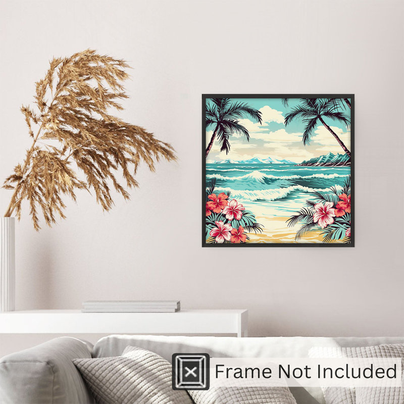 «Beach and Coastal Ocean Shore I», reproduction d'art non encadrée, H 28 po x l 28 po