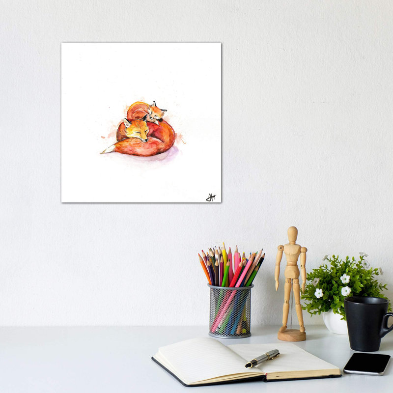 Décoration murale pour enfants Foucault's Foxes, H 18 po x l 18 po x 1,5 po, Toile tendue