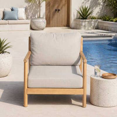 Fauteuil club de patio en bois d'acacia