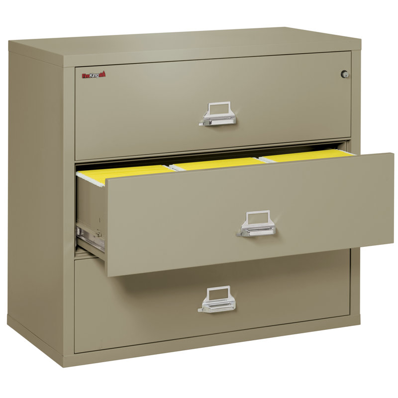 3 - Drawer File Cabinet, Pewter, Key Lock
