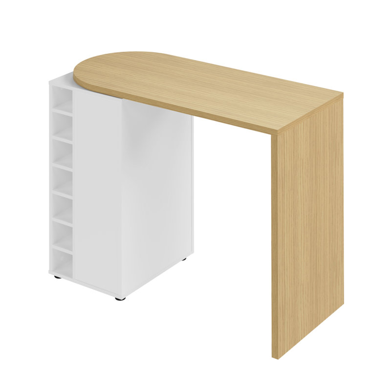 Sherisse Bar Table, Light Oak/ Pure White