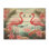 «Tropical Flamingo Dance» en rose et vert II - animal flamant rose sur bois
