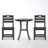 Charcoal Gray 3-Piece HDPE Outdoor Patio Bistro Set with Round Table and 2 Chairs-1530912050