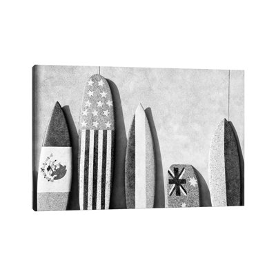 Black California Series - Surf Boards - Wrapped Canvas Print