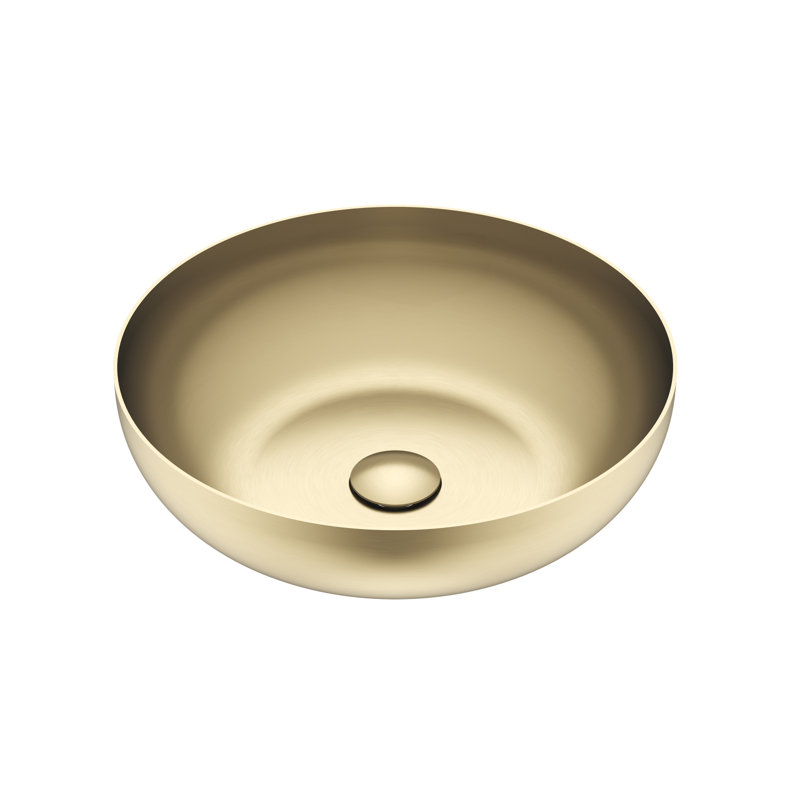 Barclay Adaliz 15.75'' Stainless Steel Circular Bathroom Sink, Light Gold