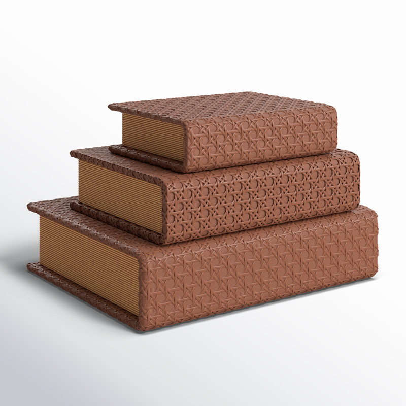 Vanora Faux Leather Book Shaped Decorative Box, Brown