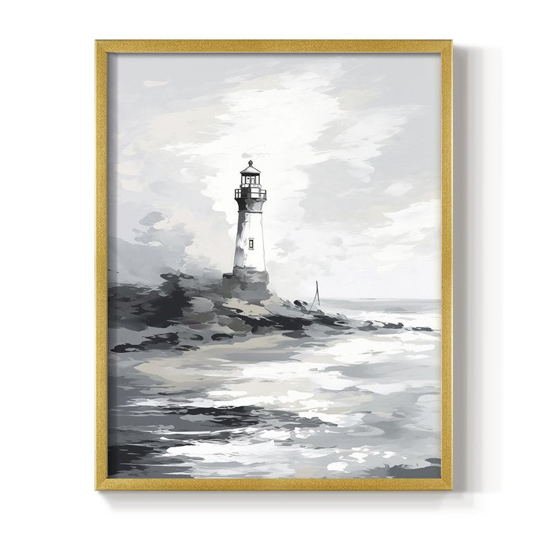 NAUTICAL Series Dxxvii, reproduction encadrée - bois massif, H 15 po x l 12 po, Doré