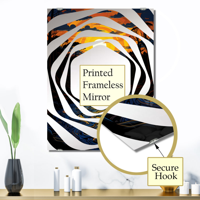 Grand miroir mural Adderley - Jungle, 32 po x 24 po