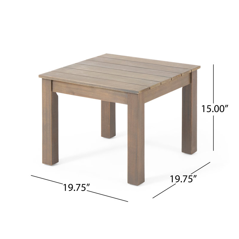 Table d'appoint en bois d'acacia Temecula, Gris